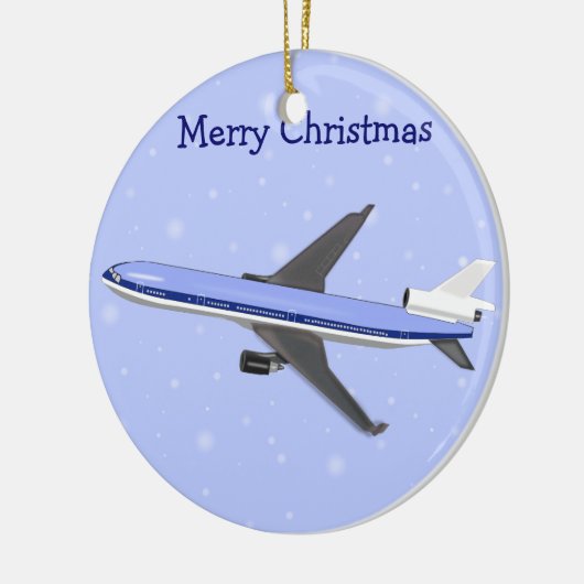 Kerstversiering voor vliegtuigen keramisch ornament (Links)