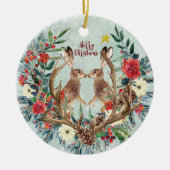 kerstversiering voor winterversiering met winterse keramisch ornament (Voorkant)