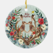 kerstversiering voor winterversiering met winterse keramisch ornament (Achterkant)