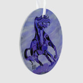 Kerstversiering voor zwarte paarden ornament (voorkant)