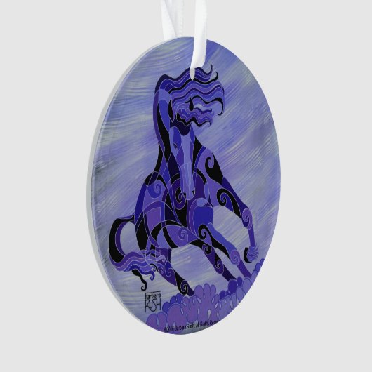 Kerstversiering voor zwarte paarden ornament (voorkant)