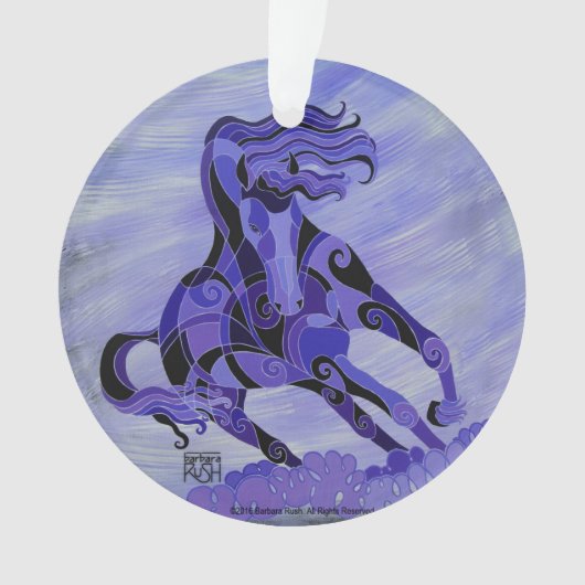 Kerstversiering voor zwarte paarden ornament (voorkant)