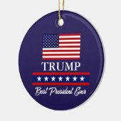 KERSTVERSIERING VOORZITTER DONALD TRUMP KERAMISCH ORNAMENT (Links)