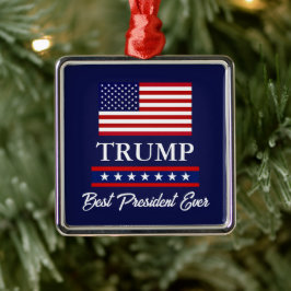 KERSTVERSIERING VOORZITTER DONALD TRUMP METALEN ORNAMENT