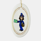 kerstversiering vrouw Letter Carrier Keramisch Ornament (Rechts)