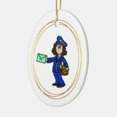 kerstversiering vrouw Letter Carrier Keramisch Ornament (Links)