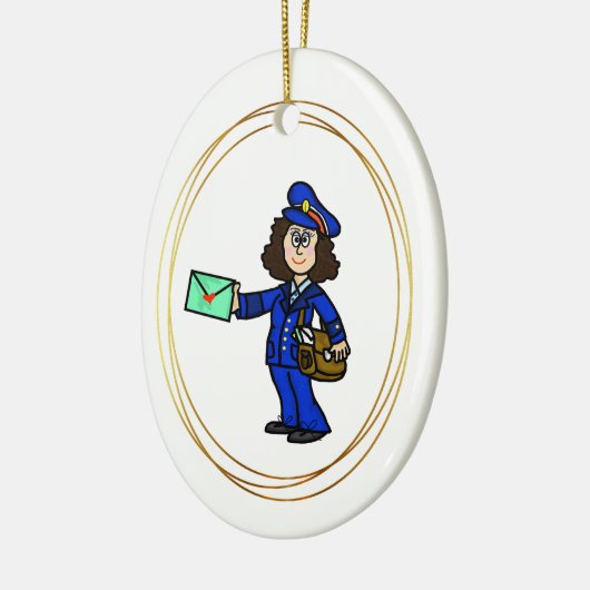 kerstversiering vrouw Letter Carrier Keramisch Ornament (Links)