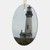 Kerstversiering vuurtoren keramisch ornament (Links)