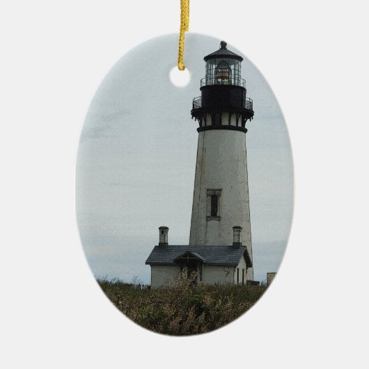 Kerstversiering vuurtoren keramisch ornament (Voorkant)