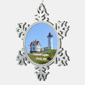 kerstversiering vuurtoren tin sneeuwvlok ornament (Rechts)