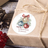 Kerstversiering Waterverf Vakantie Ronde Sticker