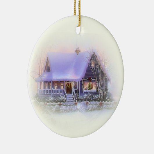 Kerstversiering winterkerst keramisch ornament (Rechts)