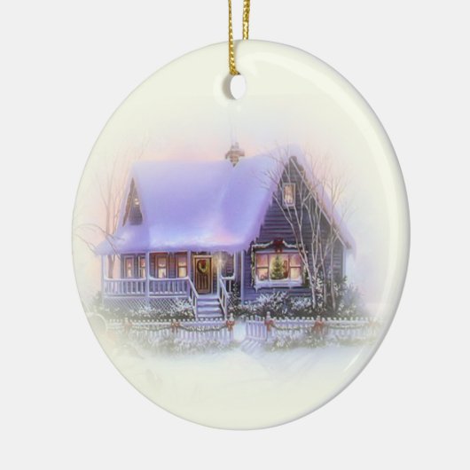 Kerstversiering winterkerst keramisch ornament (Links)