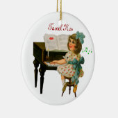 kerstversiering zingend meisje keramisch ornament (Rechts)