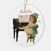 kerstversiering zingend meisje keramisch ornament (Links)