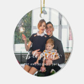 kerstversiering zonder blote familie keramisch ornament (Links)