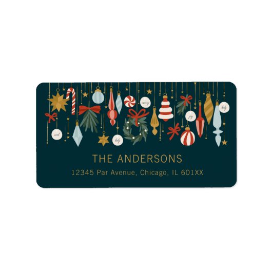 Kerstversieringen Adres feestdag Etiket (Voorkant)