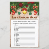 kerstversieringen Baby Dieren Naam Game (Voorkant)