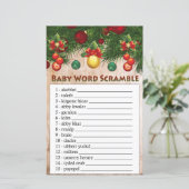 kerstversieringen Baby word scramble game (Staand voorkant)