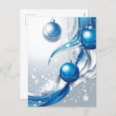 KERSTVERSIERINGEN BLAUW / WIT #1 FEESTDAGENKAART (Voorkant / Achterkant)