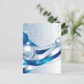 KERSTVERSIERINGEN BLAUW / WIT #2 FEESTDAGENKAART (Staand voorkant)