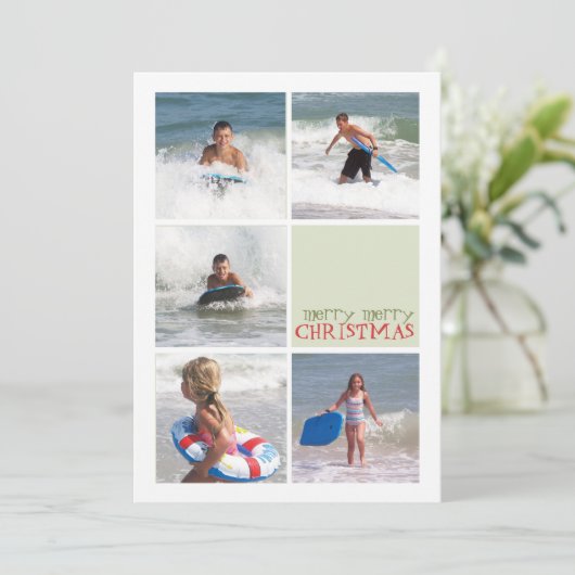 Kerstversieringen Dubbele SI-kaart met meerdere fo Feestdagenkaart (Staand voorkant)