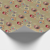 Kerstversieringen Elegant Goud Custom Face Cadeaupapier (Hoek)