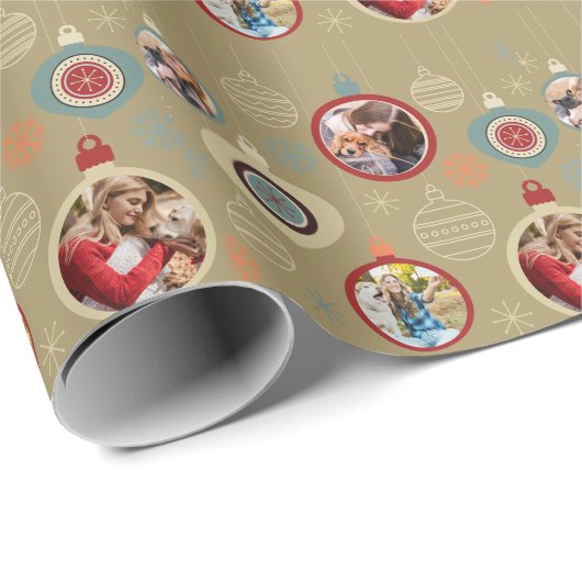 Kerstversieringen Elegant Goud Custom Face Cadeaupapier (Rol Hoek)