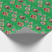 Kerstversieringen Elegant Groen Aangepast Gezicht Cadeaupapier (Hoek)