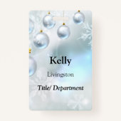 kerstversieringen en sneeuwvlokken badge (Voorkant)