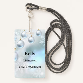 kerstversieringen en sneeuwvlokken badge