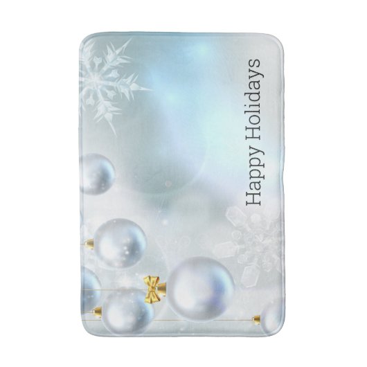 kerstversieringen en sneeuwvlokken badmat (Voorkant Verticaal)