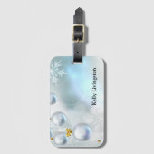 kerstversieringen en sneeuwvlokken bagagelabel (Voorkant (verticaal))