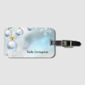 kerstversieringen en sneeuwvlokken bagagelabel (Voorkant (horizontaal))