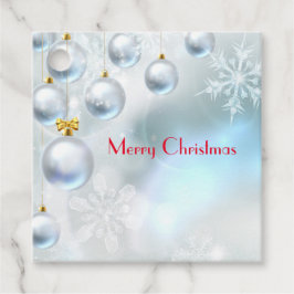 kerstversieringen en sneeuwvlokken bedankjes labels