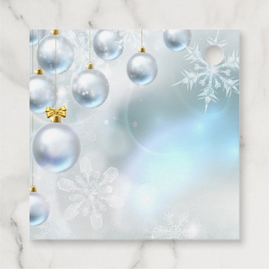 kerstversieringen en sneeuwvlokken bedankjes labels (Achterkant)