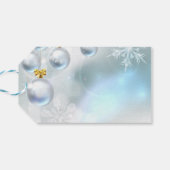 kerstversieringen en sneeuwvlokken cadeaulabel (Achterkant Horizontaal)