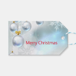 kerstversieringen en sneeuwvlokken cadeaulabel