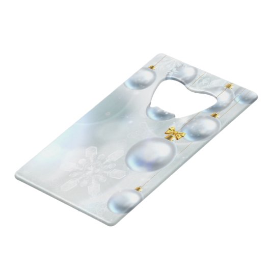kerstversieringen en sneeuwvlokken creditkaart flessenopener (Achterkant Gekanteld)