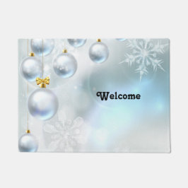 kerstversieringen en sneeuwvlokken deurmat