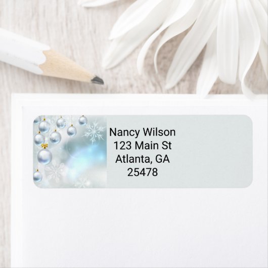 kerstversieringen en sneeuwvlokken etiket (Insitu)