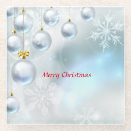 kerstversieringen en sneeuwvlokken glazen onderzetter