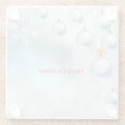 kerstversieringen en sneeuwvlokken glazen onderzetter (Achterkant)