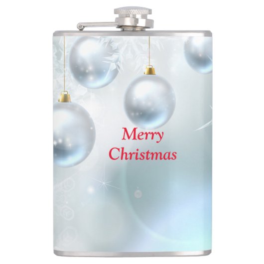 kerstversieringen en sneeuwvlokken heupfles (Voorkant)