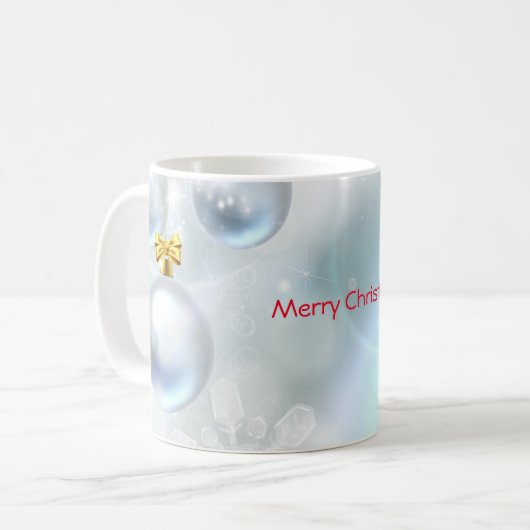 kerstversieringen en sneeuwvlokken koffiemok (Voorkant links)