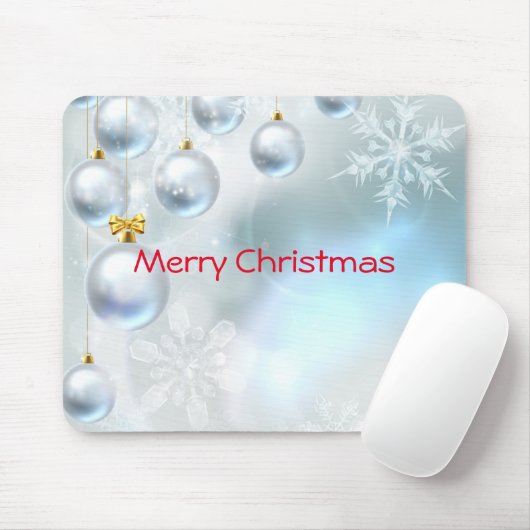 kerstversieringen en sneeuwvlokken muismat (Met muis)