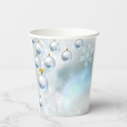 kerstversieringen en sneeuwvlokken papieren bekers (Achterkant)