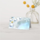 kerstversieringen en sneeuwvlokken plaatskaartje (Achterkant)