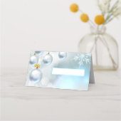 kerstversieringen en sneeuwvlokken plaatskaartje (Voorkant)