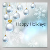 kerstversieringen en sneeuwvlokken poster (Voorkant)